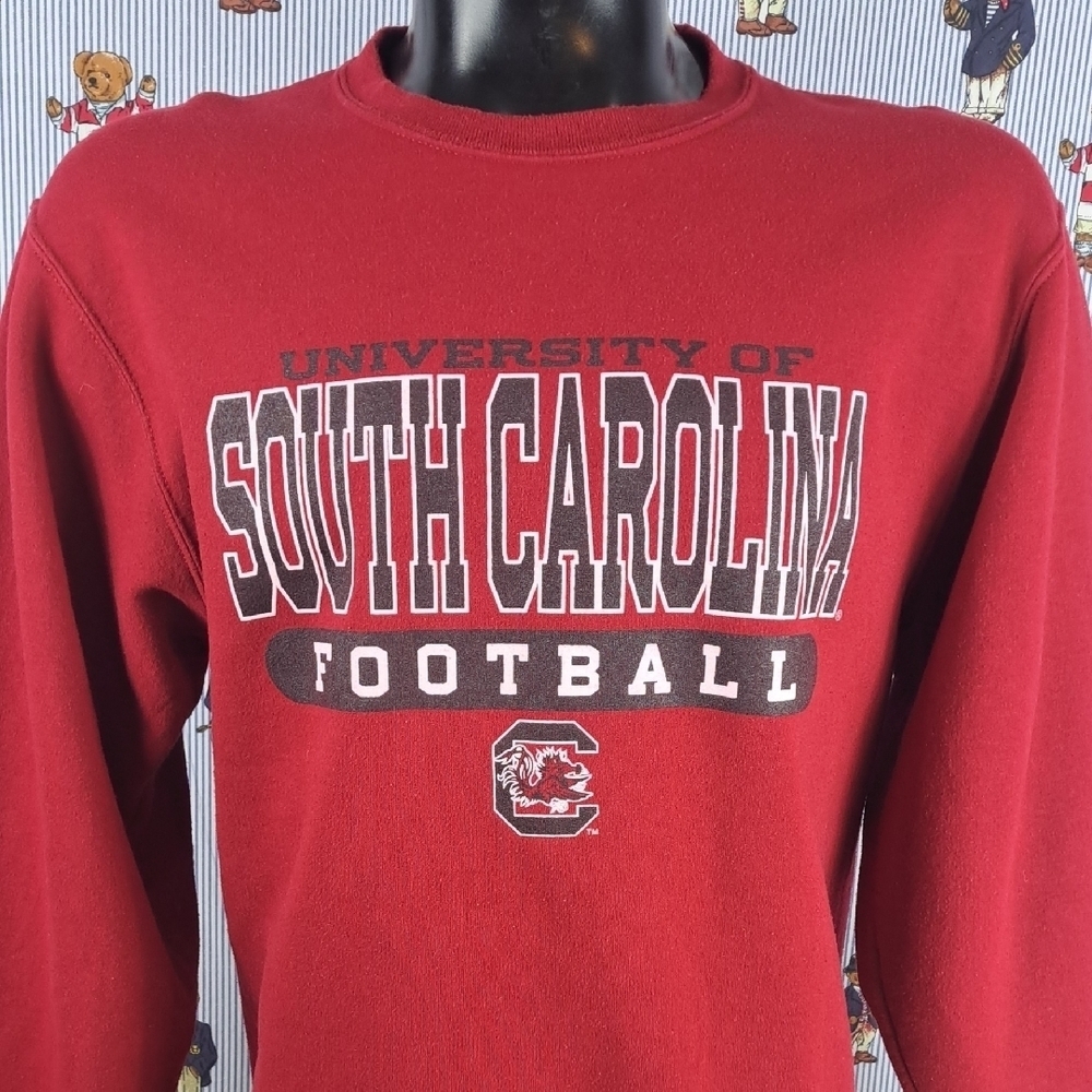 University of South Carolina football logo graphic red & white Med sweatshirt